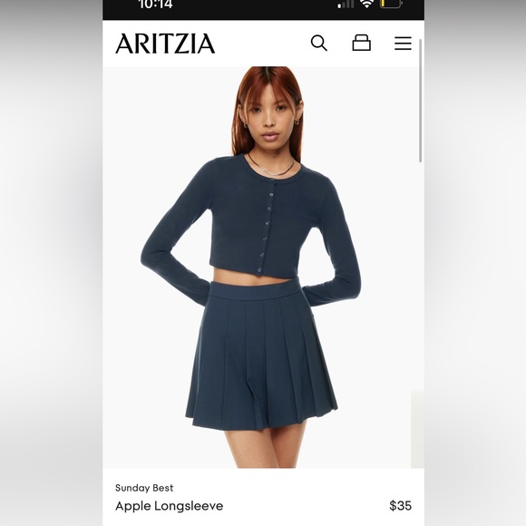Aritzia apple long sleeve. Bright green - Picture 7 of 8
